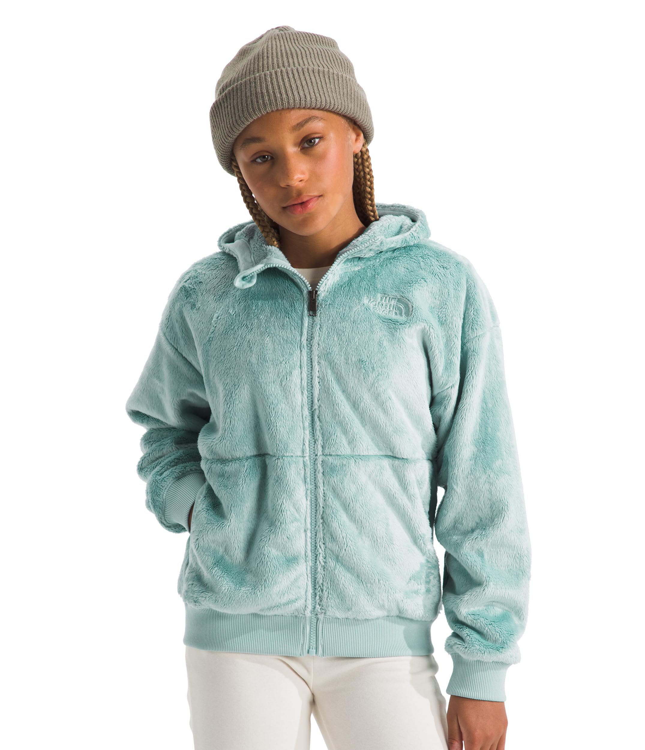 THE NORTH FACE Girls' Osito Full Zip Hoodie | Fleece Hooded Jacket With Hand Pockets &amp; Durable Ribbed Collar