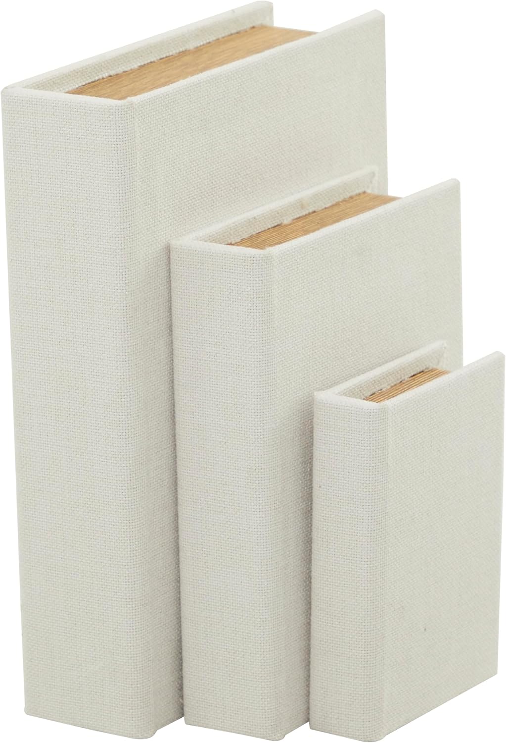 Deco 79 Linen Fabric Decorative Box Faux Storage Book Book Shaped Boxes, Set of 3