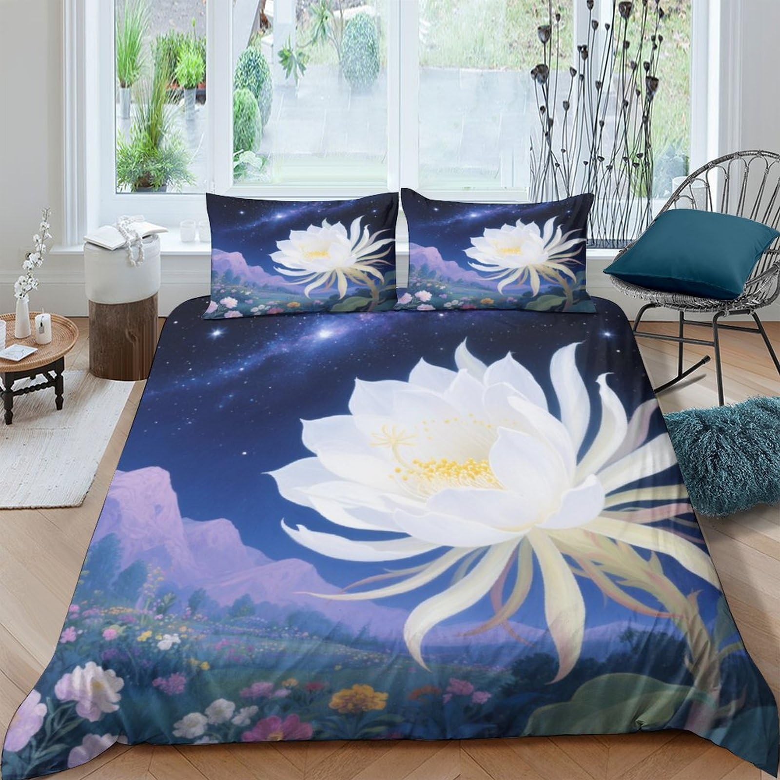 Housse de couette Épiphylle 3D 220x240 cm parure lit microfibre ado