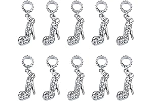 AUEAR, Fashion Crystal High Heel Shoe Shape Charms Bulk Pendant Jewelry Findings...