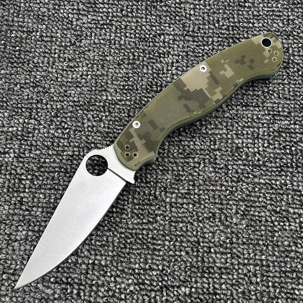 Klappmesser 8.3" scharfes Slim Taschenmesser aus stahl silber, Tarnung G10, Loch edelstahl klinge, Edc Outdoor Messer Survival, Jagdmesser tanto,Tragbare camping messer, Faltbar einhandmesser mit clip