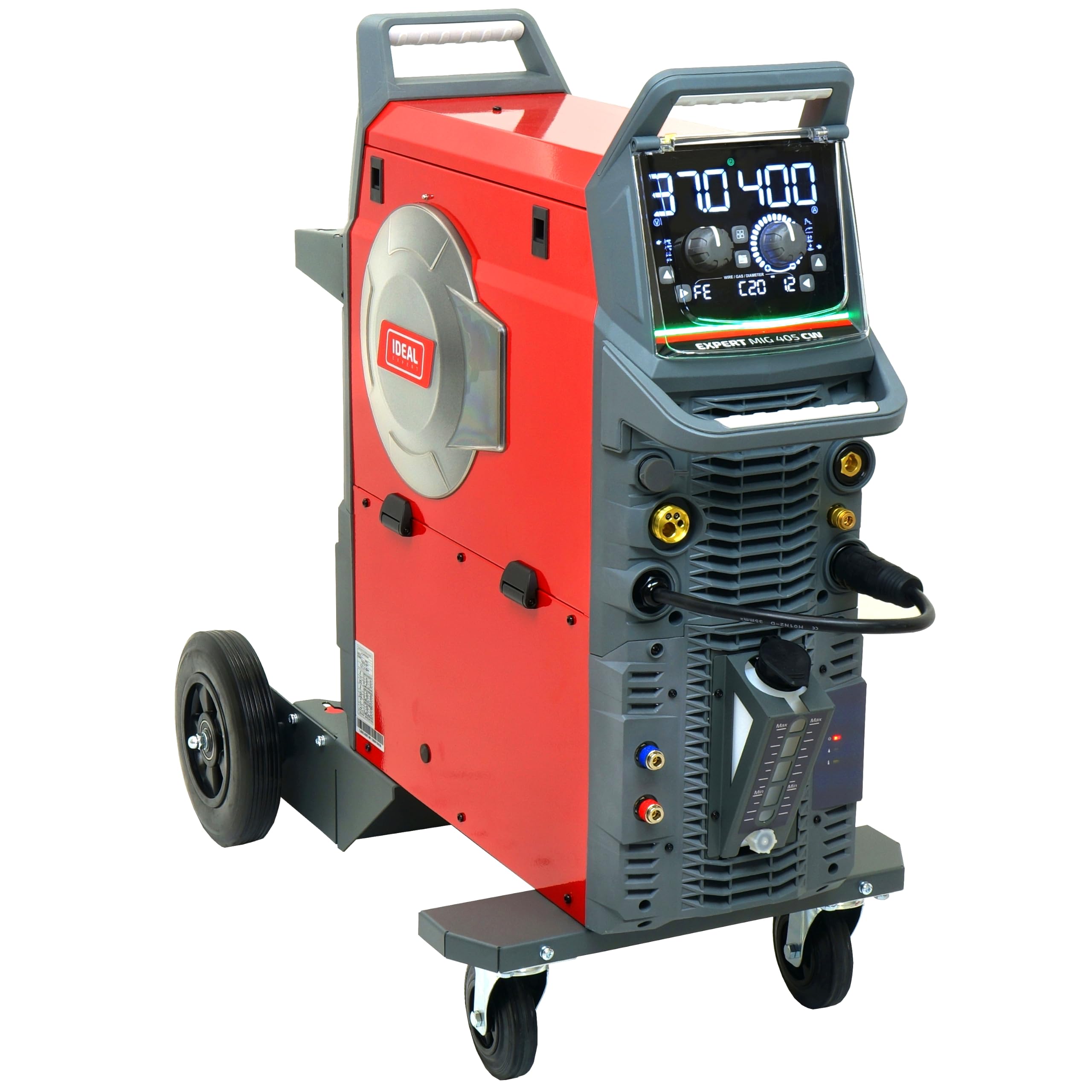 IDEAL MIG MAG 400 A 400 V Inverter Soldadora de gas de protección sinérgica de refrigeración por agua de 4 rodillos avance de alambre para aluminio acero combi máquina de soldar EXPERT MIG 405 CW