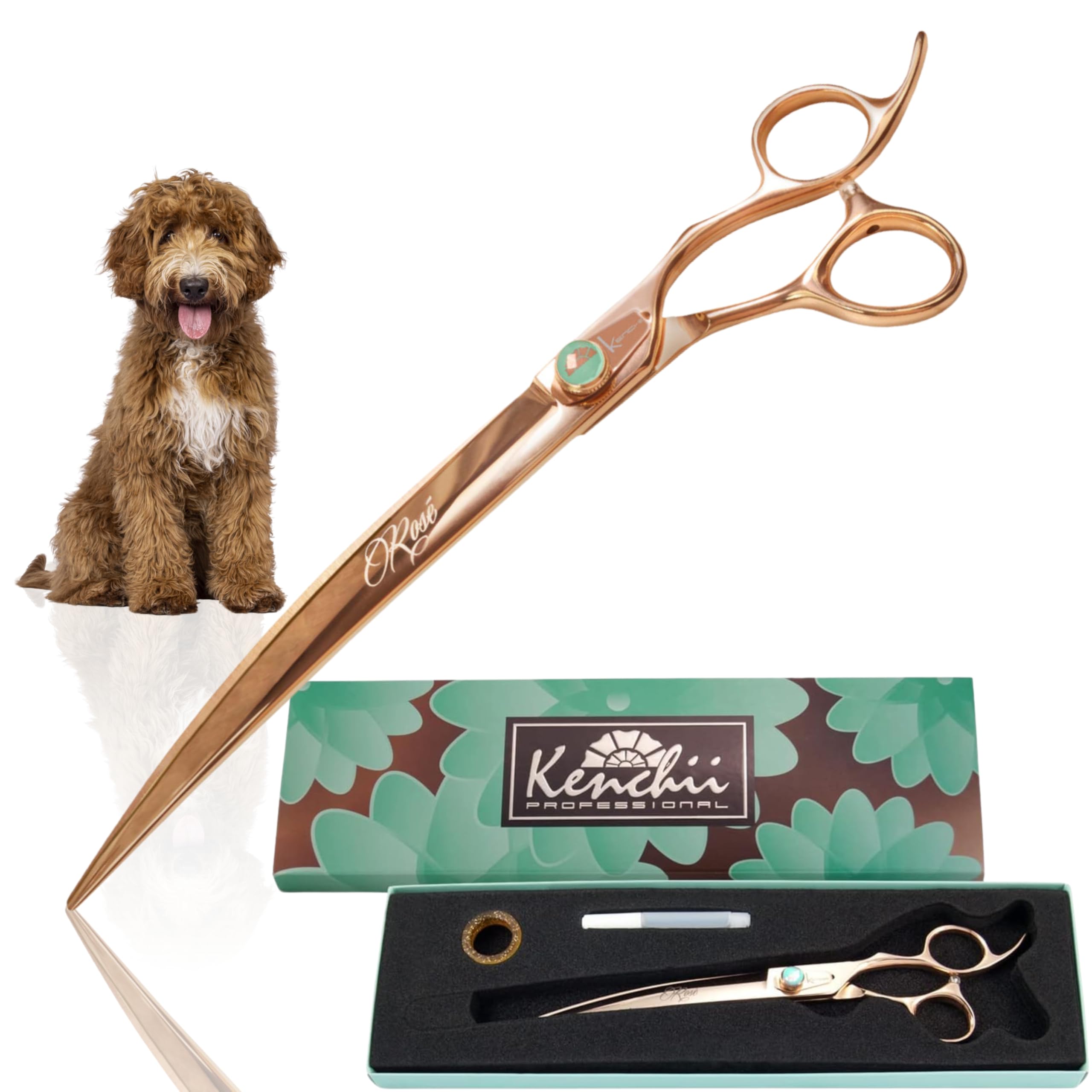 Amazon.co.jp: Kenchii Rose 犬用グルーミングはさみ 9インチカーブ鋏