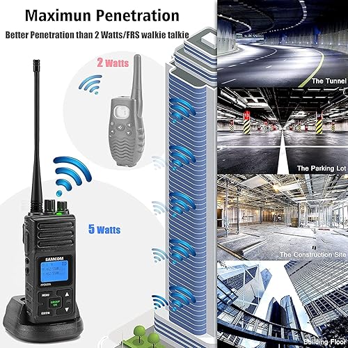 Miniatura 2 de SAMCOM Radios bidireccionales FPCN30A de largo alcance de 5 vatios, radios UHF programables de 2 vías, Walkie Talkies con batería de 1500 mAh con