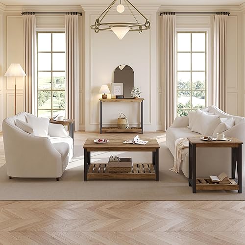 Miniatura 25 de ChooChoo Mesa consola de granja, mesa de sofá rústica vintage estrecha para entrada, sala de estar, pasillo, 40 blanco Blanco,Negro,Roble rústico y