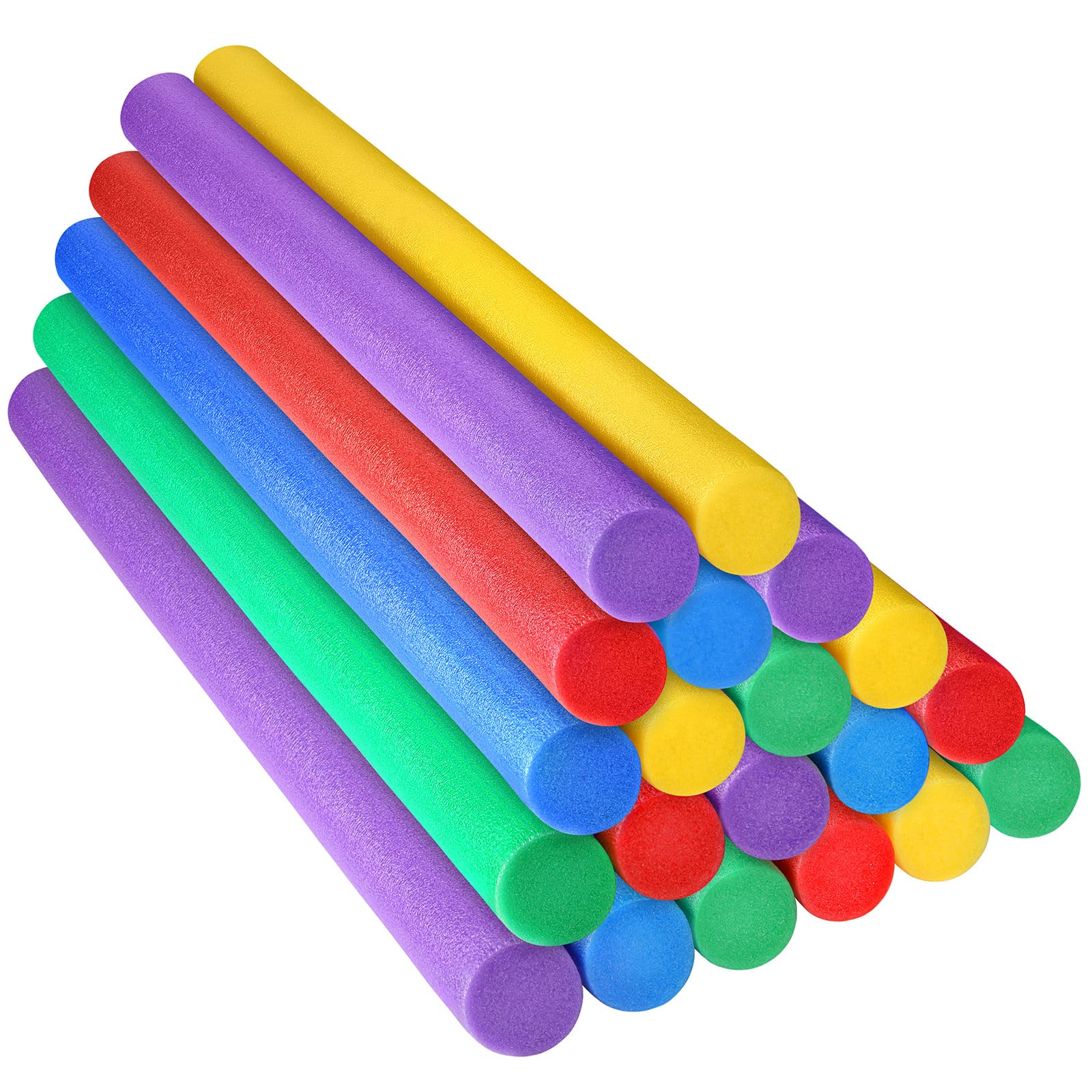 Frienda 20 Pcs Solid Pool Noodles 1.57 x 35.83 Inch Craft Foam DIY Craft Foam Swimming Pool Noodles Round Tube for Kids Floating Craft Projects