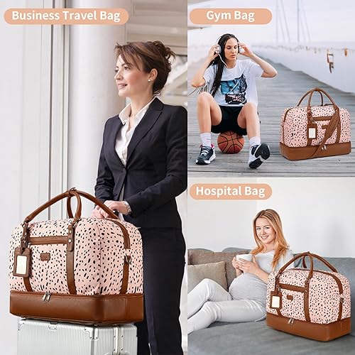 Miniatura 6 de Wogarl Bolsas de fin de semana para mujer, bolsa de lona grande para la noche, bolsas de viaje