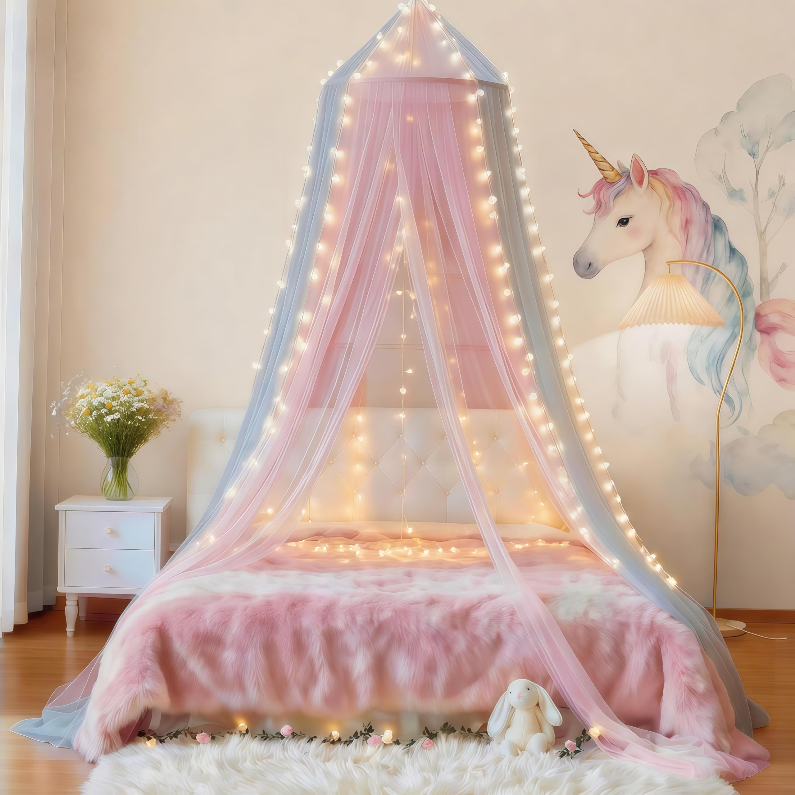 Dosel de cama rosa gris decoracion de habitaciones infantiles que inspira dulces sueños