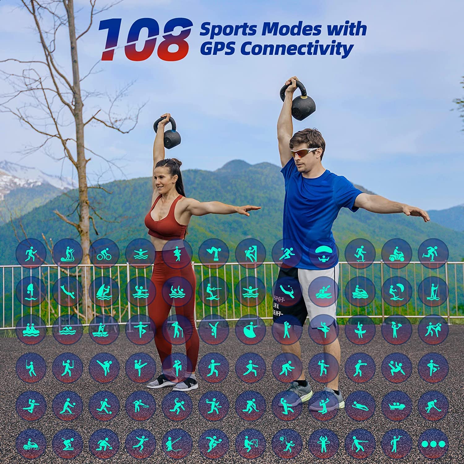 Reloj inteligente (contestar/hacer llamadas) para mujeres y hombres, monitor de fitness de 1.9 pulgadas, pantalla táctil, reloj inteligente de fitness 108 deportes, IP68, impermeable, monitor de