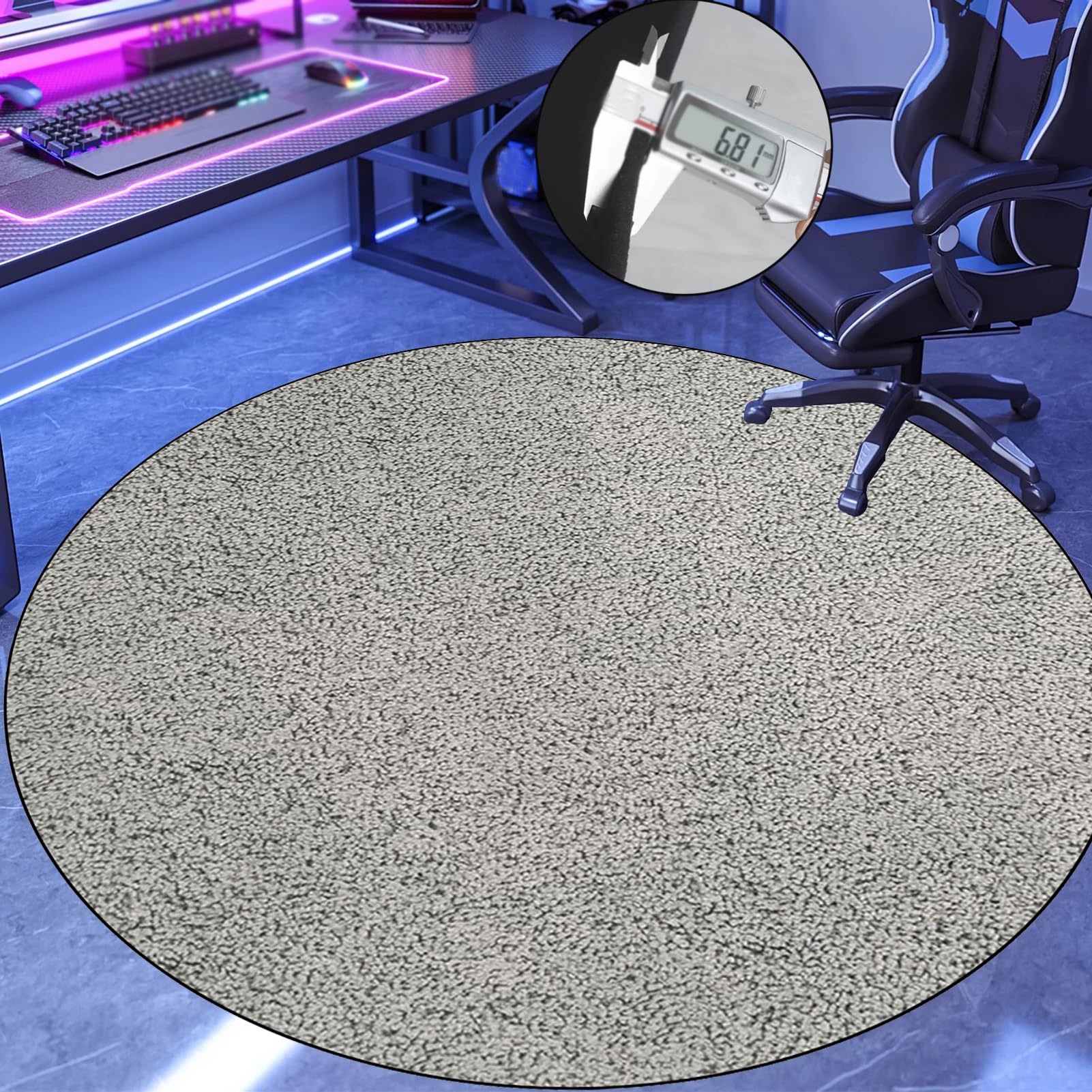 Schlagzeugteppich Rutschfest Schalldicht Drum Teppich Matte Innen und Außen, Rund Elektronisches Jazz Schlagzeug Kit für Bass Snare Drum, Schallschutz Akustik Teppich Schallschutzteppich 130 cm