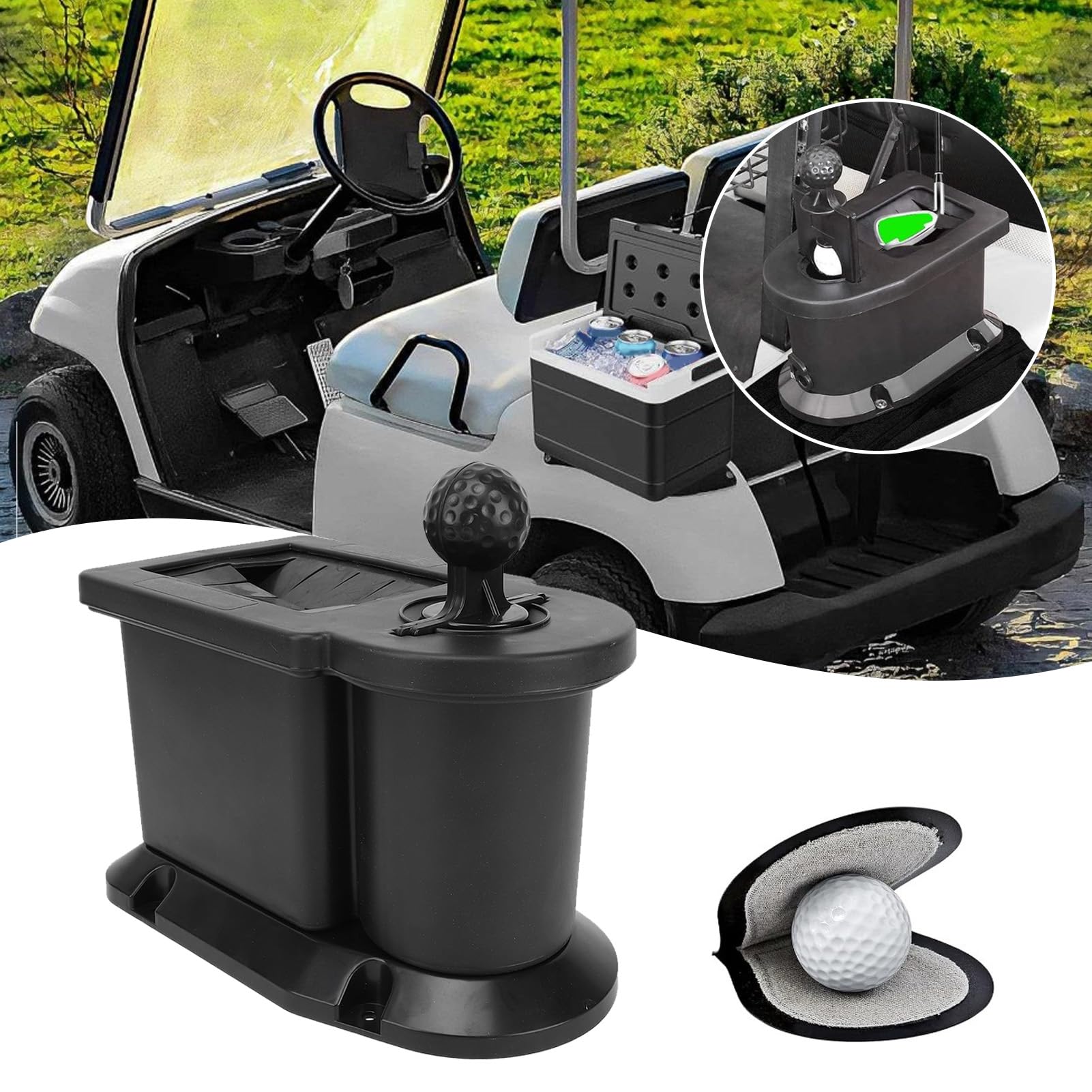 Ausla Podkładka do Piłek do Wózka Golfowego, Tworzywo Sztuczne Ułatwiające instalację, Szybko Czyści Piłki Golfowe i Główki Kijów, Odpowiednia Wózków Golfowych i