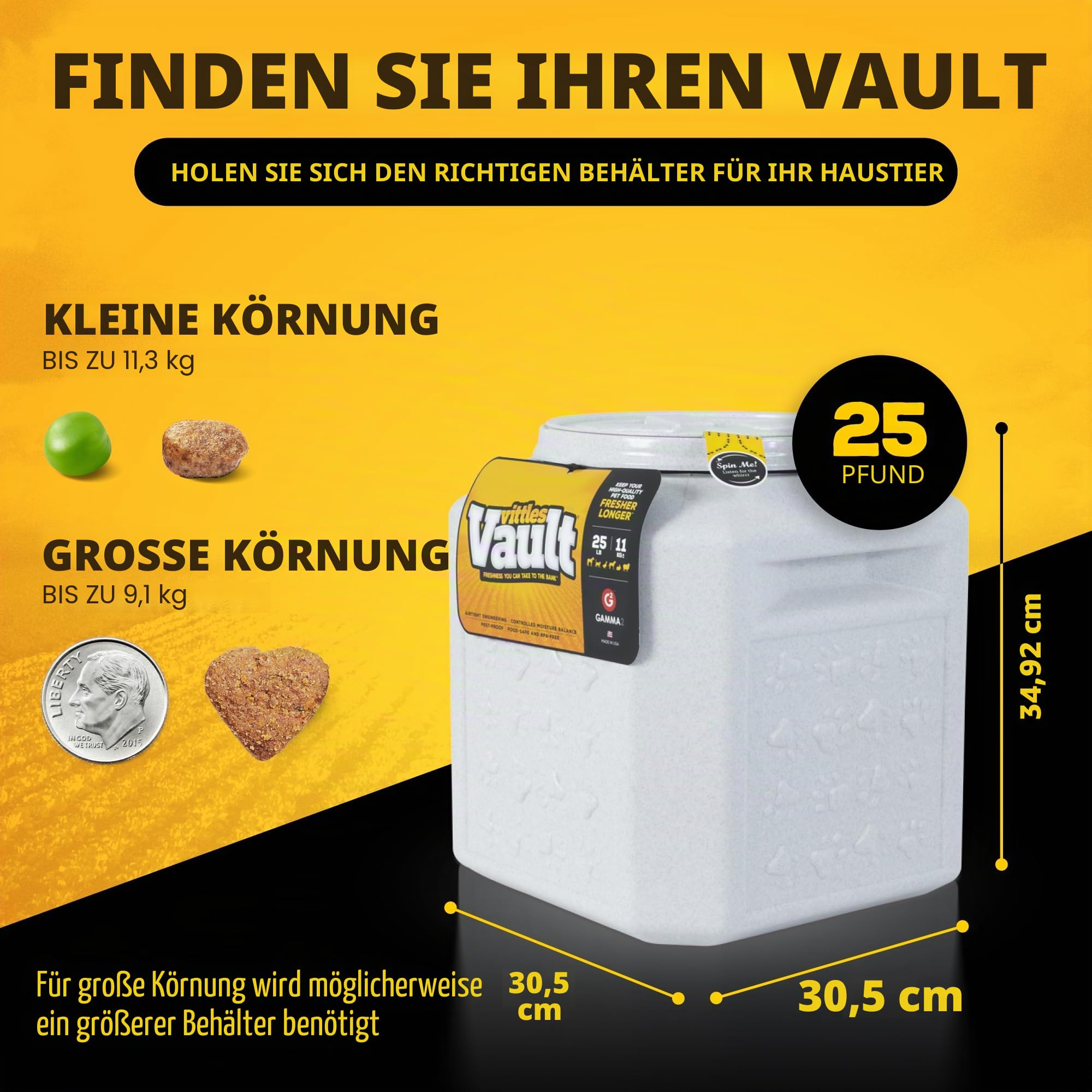 Gamma2 Vittles Vault Outback Futterbehälter, luftdicht, 11,3 kg