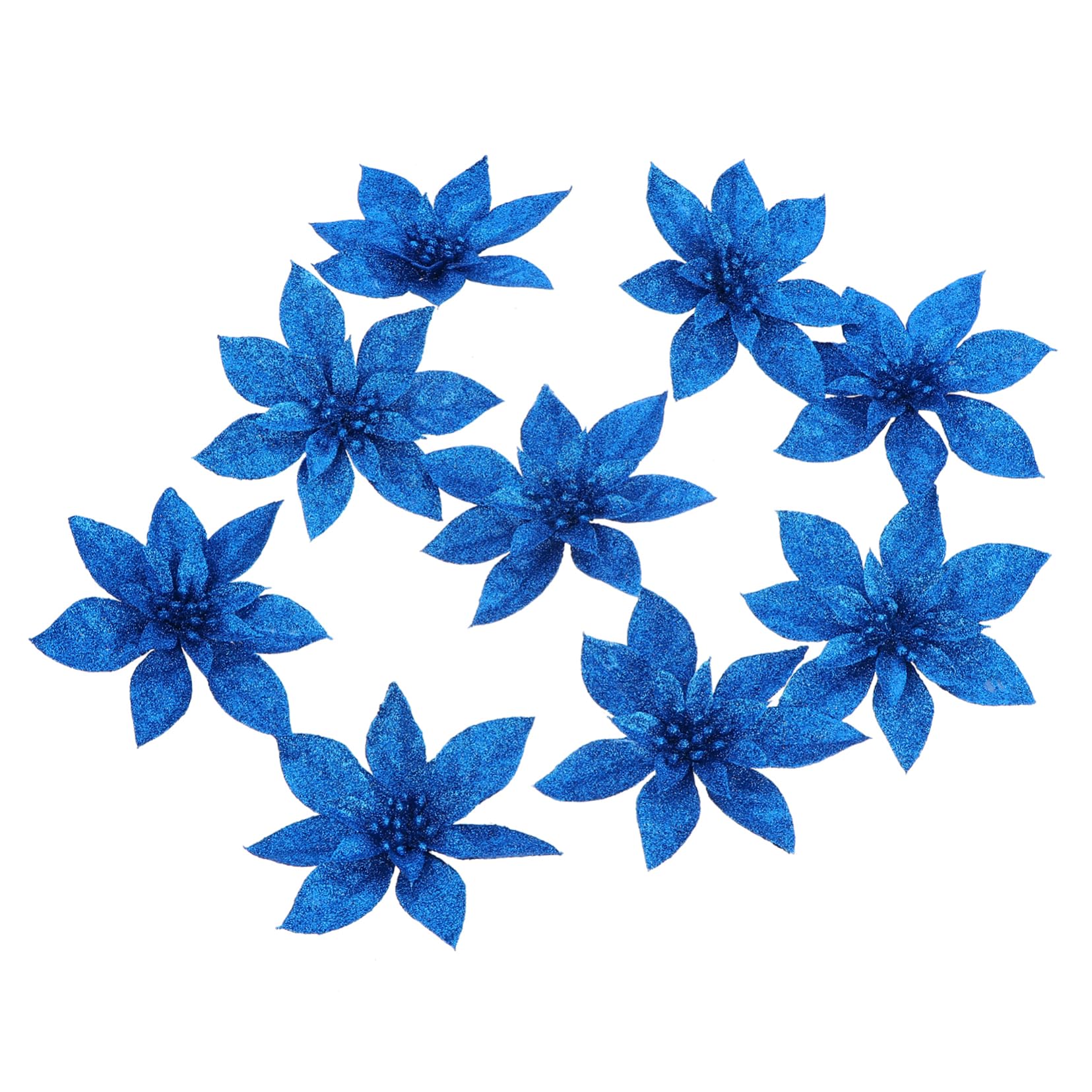Cabilock 18piezas Flores Artificiales De Navidad para Decoración De Árbol Adornos Navideños De Poinsettia Simulación Floral para Hogar y Fiestas