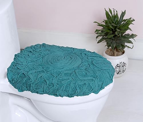 Home Weavers Bell Flower Collection - Tapetes de baño capitoné 100 % algodón, extrasuaves y absorbentes, antideslizantes, lavables a máquina, para