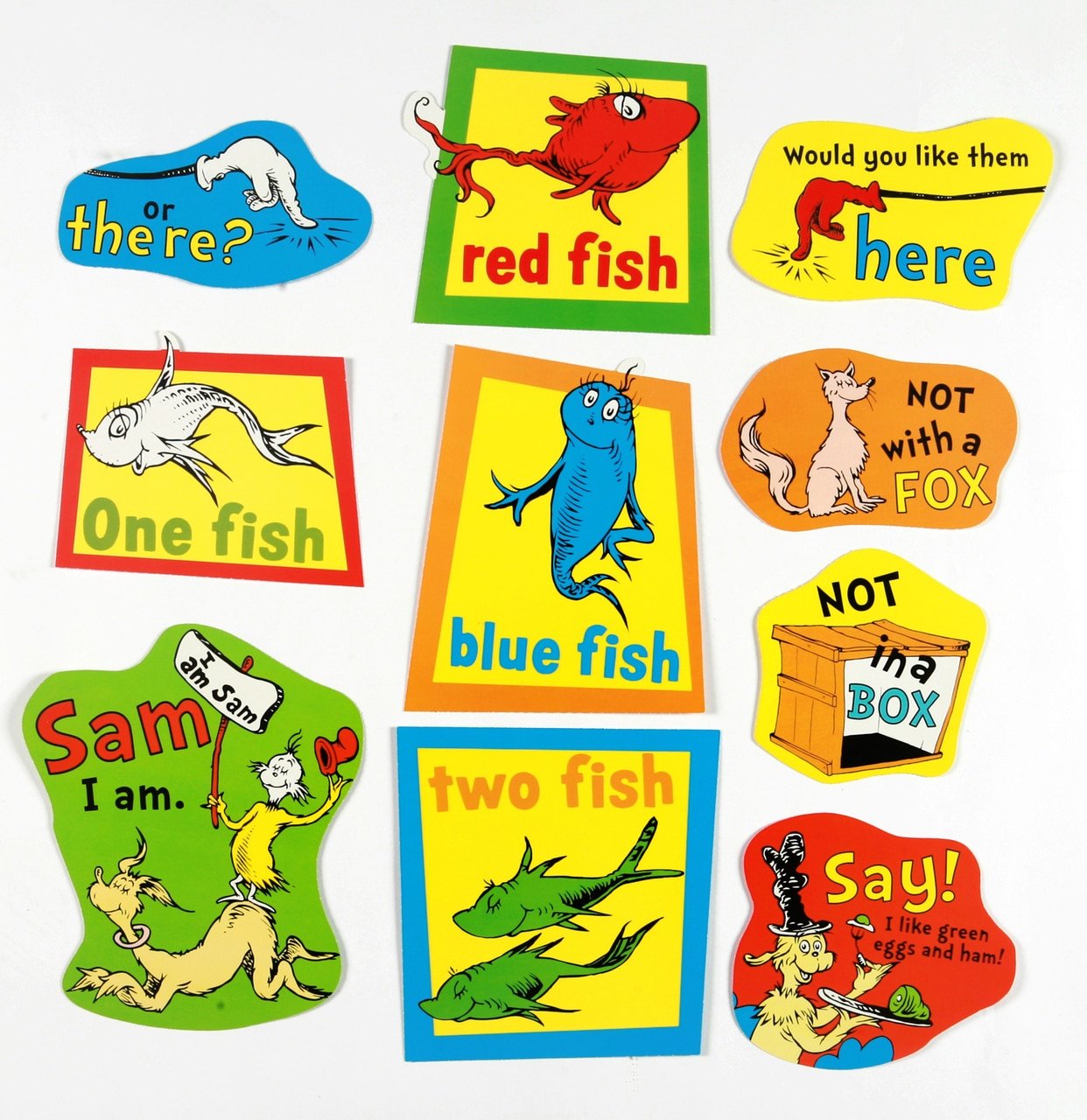 Eureka Large Dr. Seuss Fish, Fox and Sam 2-Sided Deco Kits