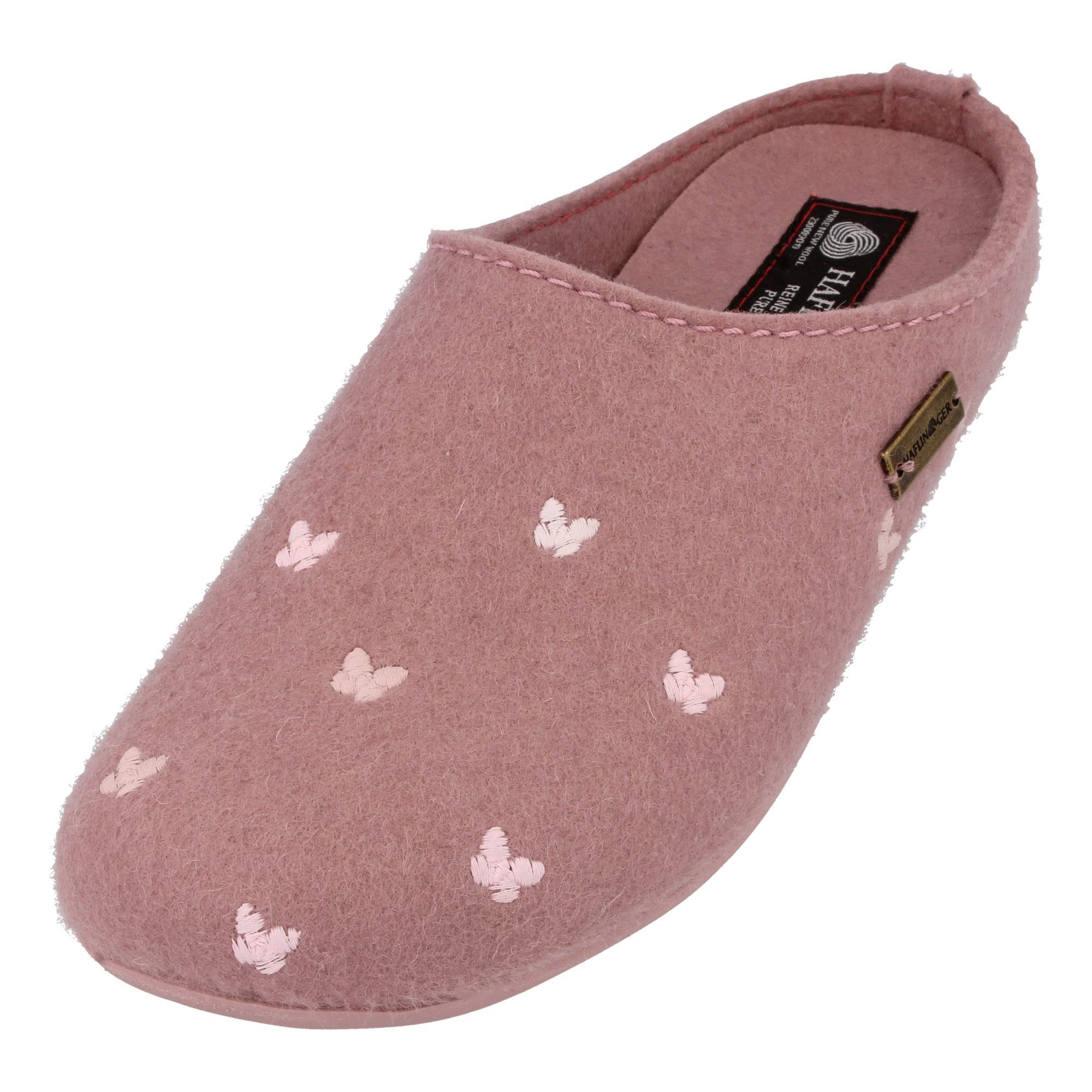 HAFLINGER Fafalline Wool Felt Butterfly Motif Womens Slip On Mule Slippers Unisex