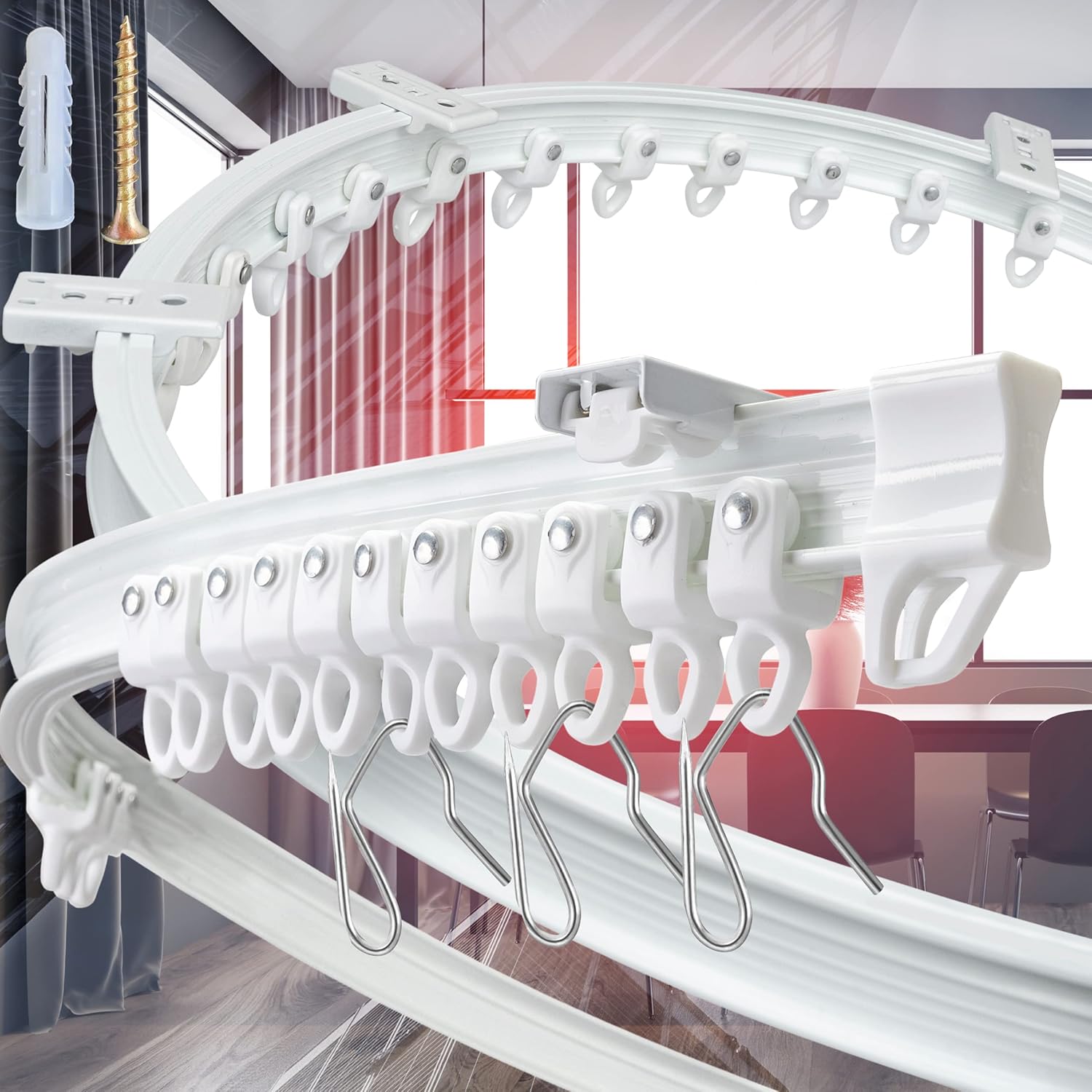 DartAnt Heavy Duty Flexible Curtain Rail Ceiling Mount