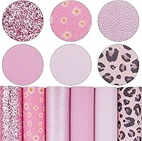 Vista 20 de Litchi Paquete de 6 hojas de cuero sintético de 8 x 12 pulgadas para aretes de lazo, tela de vinilo fácil de cortar para Cricut, cuero sintético