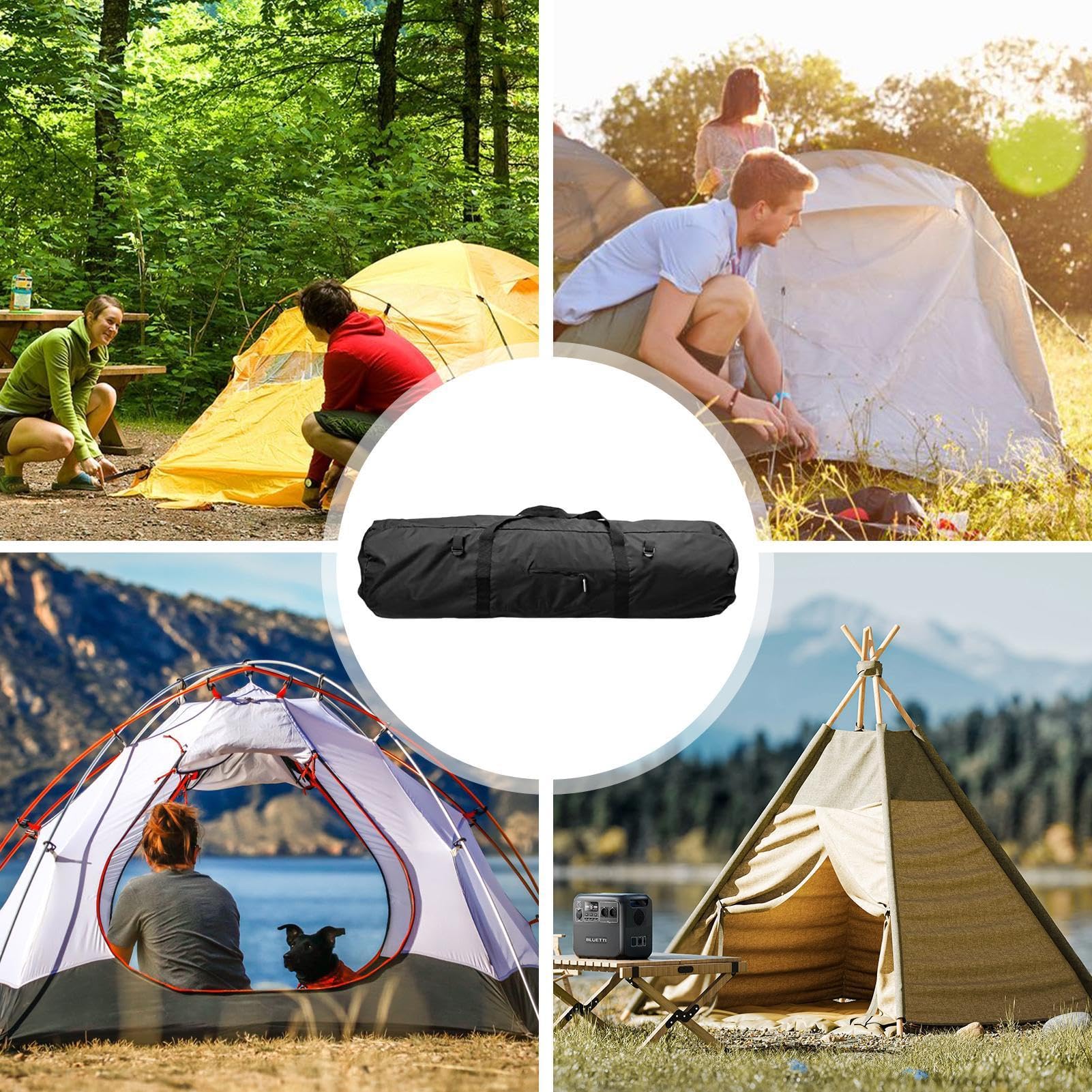 Générique Borsa da viaggio extra larga, impermeabile e con cerniera lampo, borsa per ingranaggi pieghevole, Heavy-Duty Storage, Sturdy Carry Handles for Travel, Camping and Outdoor Packing
