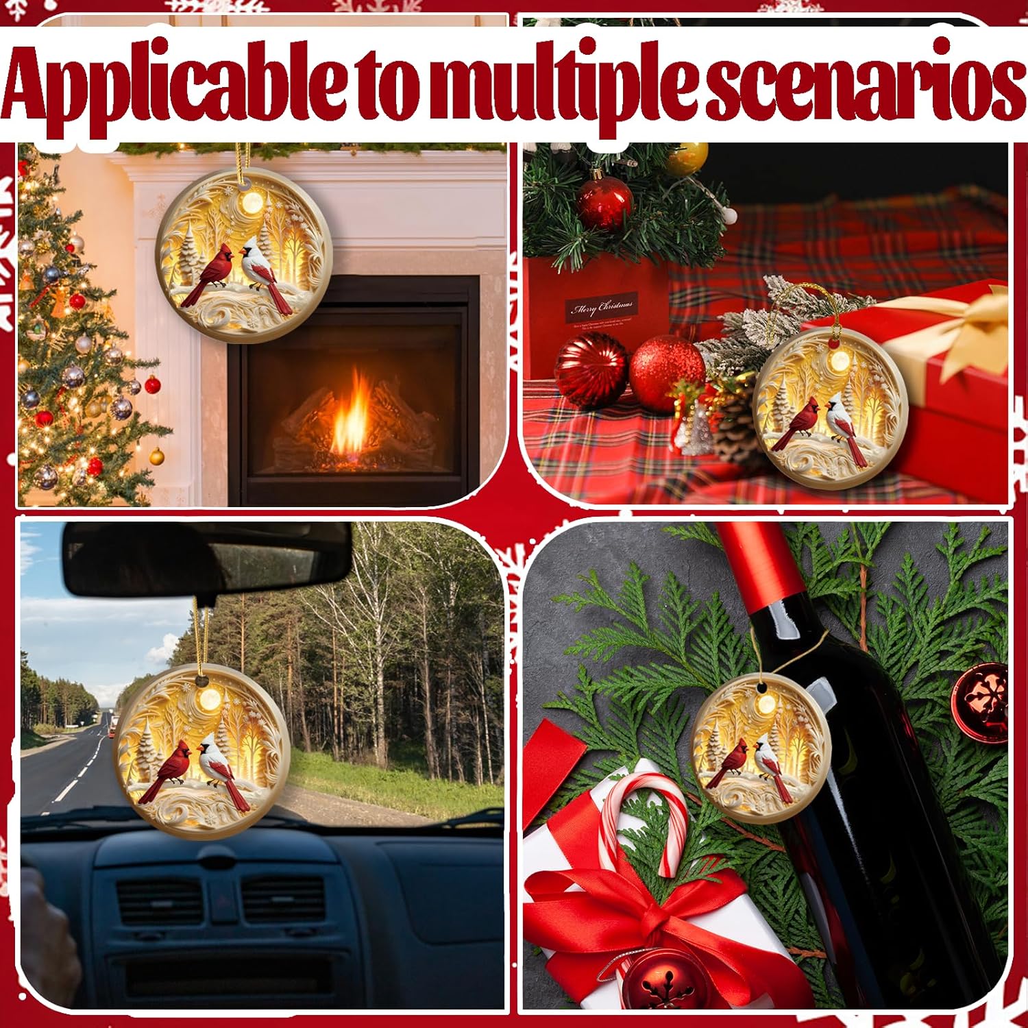 Red Cardinal Christmas Ornaments 2025 Exchange for Women, Men, Collectible Dated Year Ornaments for Tree 3D Visual Effectr Red Birds Keepsake in Loving Memory Cardinal Gifts Idea - Image 5