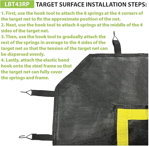 Miniatura 6 de Champion Sports Objetivo y resortes de repuesto para LBT43 Lacrosse Rebounder, Negro y Amarillo, (Modelo LBT43RP)