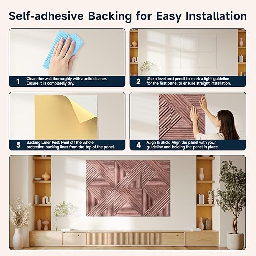 Miniatura 78 de Paquete de 8 paneles acústicos artísticos de espuma a prueba de sonido para paredes, paneles decorativos absorbentes de sonido de 48 x 32 pulgadas