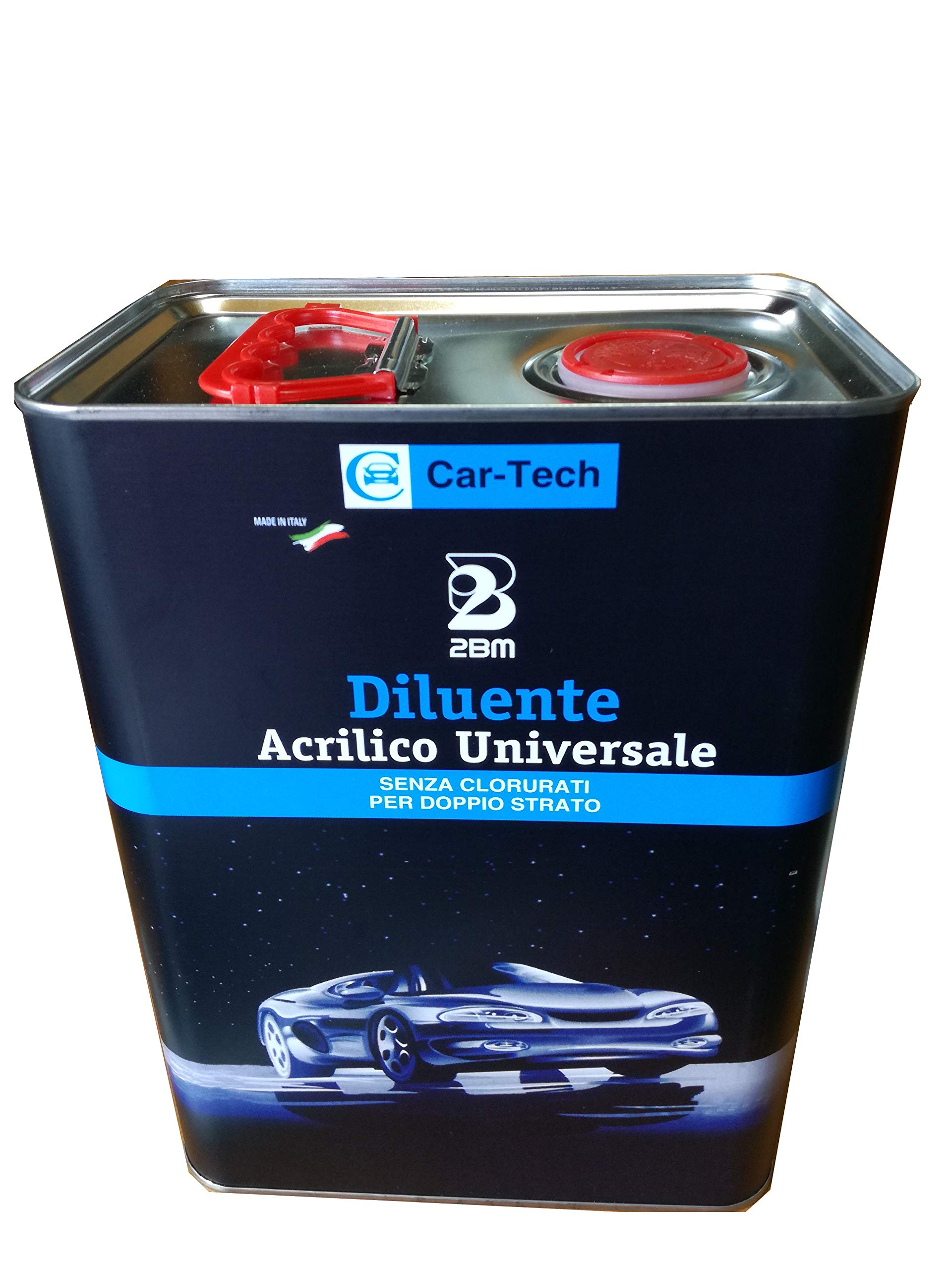Diluant acrylique universel moyen sans chlorure pour double couche 2BM | Solvant Peintures Carrosserie | Dilution Peintures acryliques pour l'industrie métallmécanique et carrosserie | Canette 5 l.