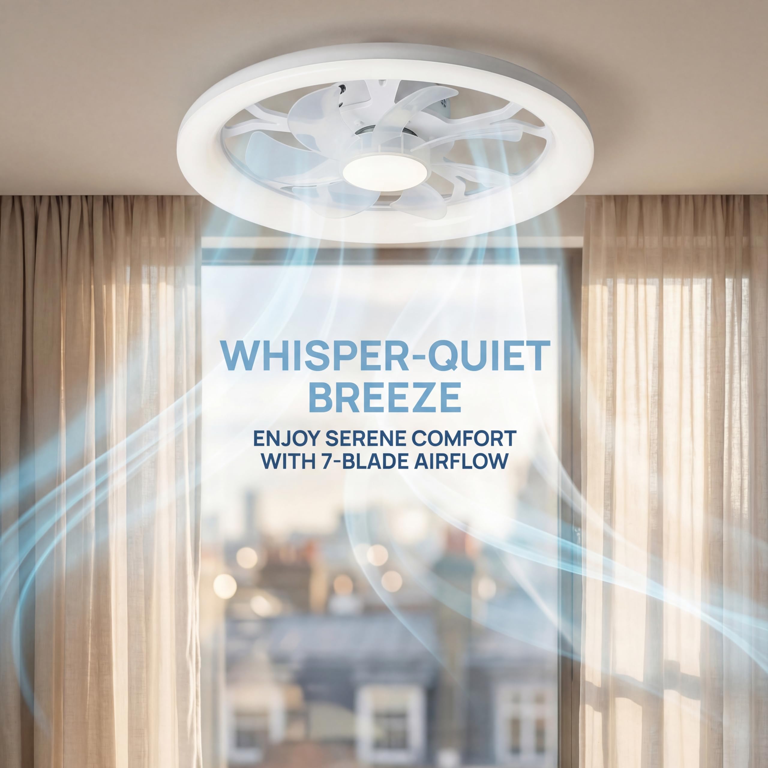 LED-Deckenventilator mit Beleuchtung Ø45cm 3 Farbtemperaturen 6 Geschwindigkeiten Fernbedienung dimmbar