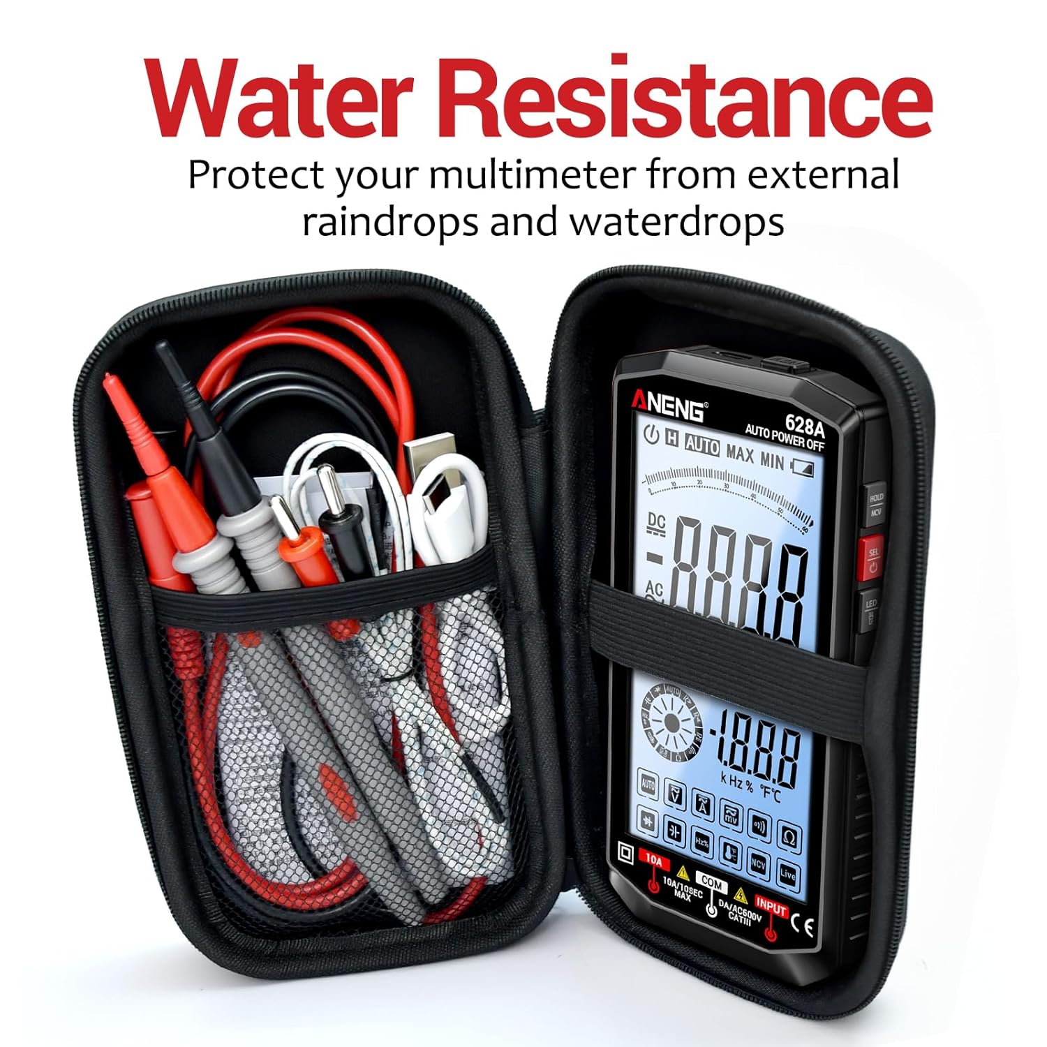 ANENG Multimeter,Digital Voltmeter Tester,TRMS 6000 Counts Rechargeable Meter Measures AC/DC Voltage,Current,Resistance,Capacitance,Temperature,Hz,NCV,Diode,Continuity Auto Ranging Electircal Tools