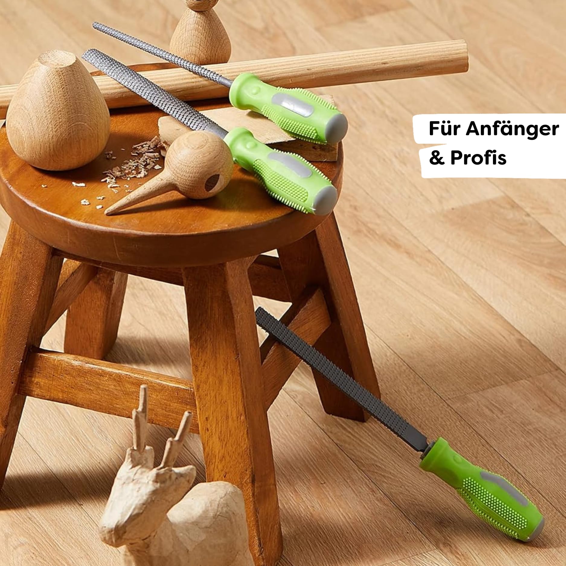 HABA Terra Kids 1304342001 - Set di Attrezzi per Bambini con 3 raspe (Rotonde, semicircolari, Piatte, Ideali per lavori di Legno e lavori all'aperto, dai 7 Anni in su, 1304342001