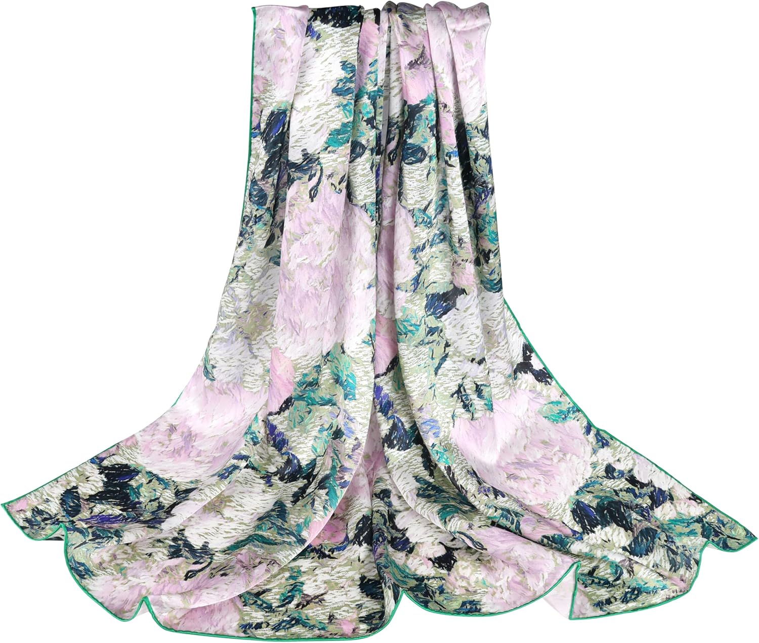 100% Pure Mulberry Silk Scarf 43”*43” Large Square Lightweight Headscarf Women’s Hair Wraps Shawls with Gift Packed