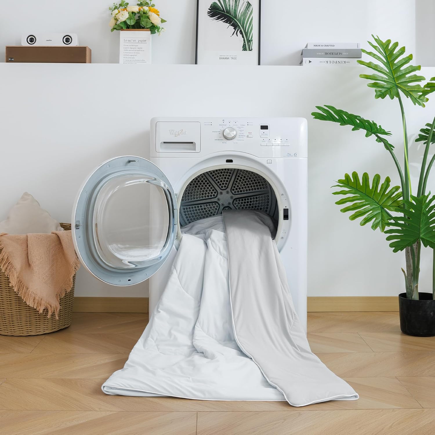 BEAUTEX Cooling Comforter King Size - Double Sided Cool Blanket for Hot Sleepers and Night Sweats, Q-Max>0.45, Breathable Lightweight Silky Summer Ice Blankets for All Season (Grey, 104" x 90")