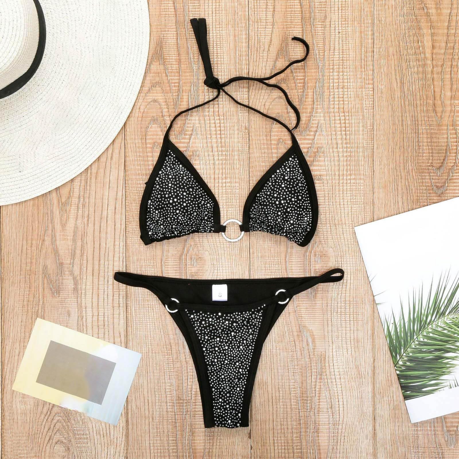 Generisch Bikini pour femme - Maillot de bain - Maillot de bain - Bandeau - Bikini push-up brésilien - Mode de plage