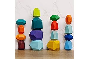 Dena Premium Wood Rocks Stacking Blocks Toys