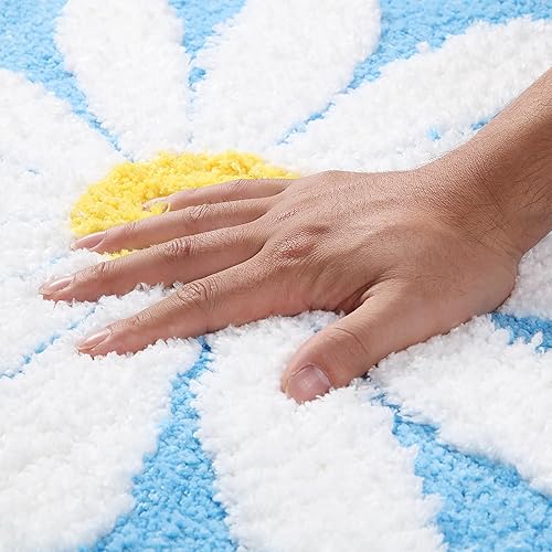 Miniatura 3 de Bonita alfombra de baño, alfombra antideslizante de absorción de agua, suave, lavable a máquina, para dormitorio, cocina, baño, inodoro, 25.6 x 25.6