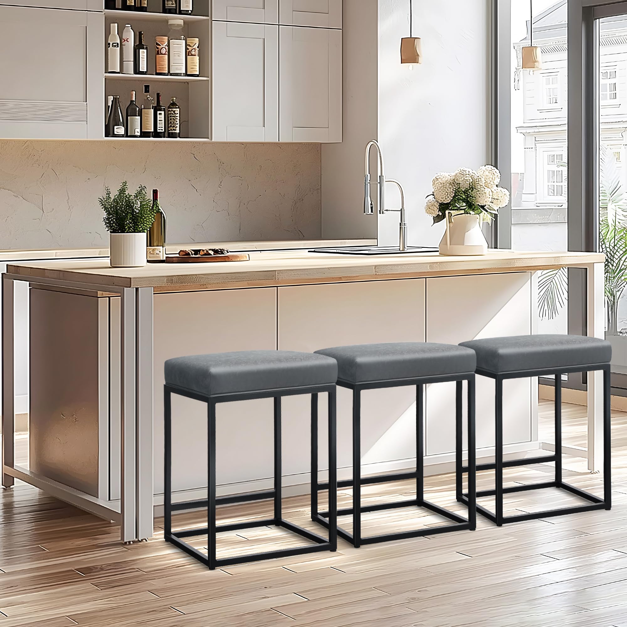 ALPHA HOME Barhocker, Counter Höhe Barhocker mit Fußstütze