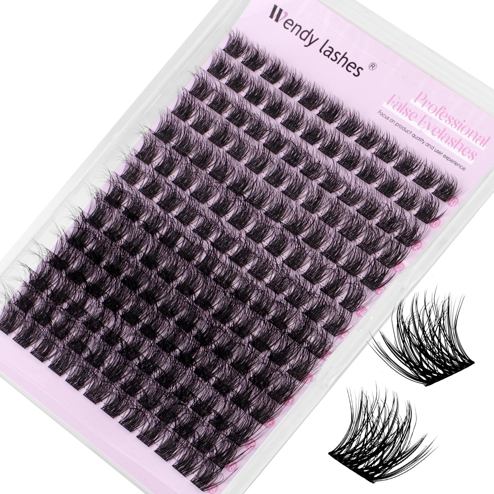 Cluster Lashes 3D Effect Individual Eyelashes Natural C9-10-18mm Mixed Wispy Lash Clusters Reusable DIY Lash Extension at Home(FKDP-lash-C9-3D)