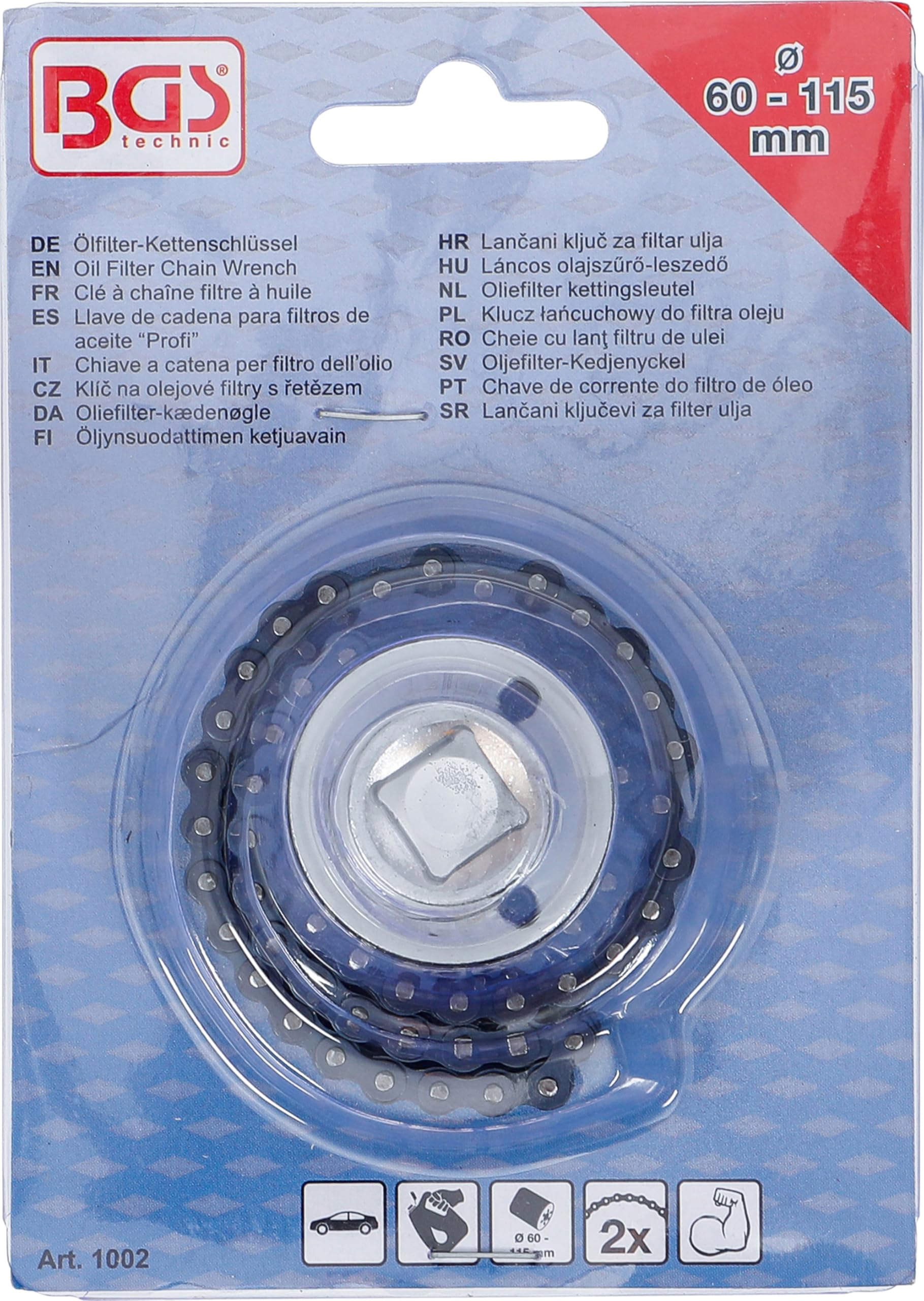 BGS 1002 | Chiave a catena per filtro dell’olio | Ø 60 - 115 mm