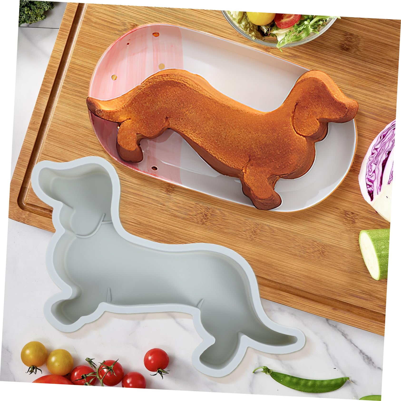 2 Moldes de Silicona Resistentes Forma de Perro y Antiadherentes para Hornear Postres y Dulces Perfectos para Fiestas y Repostería DIY