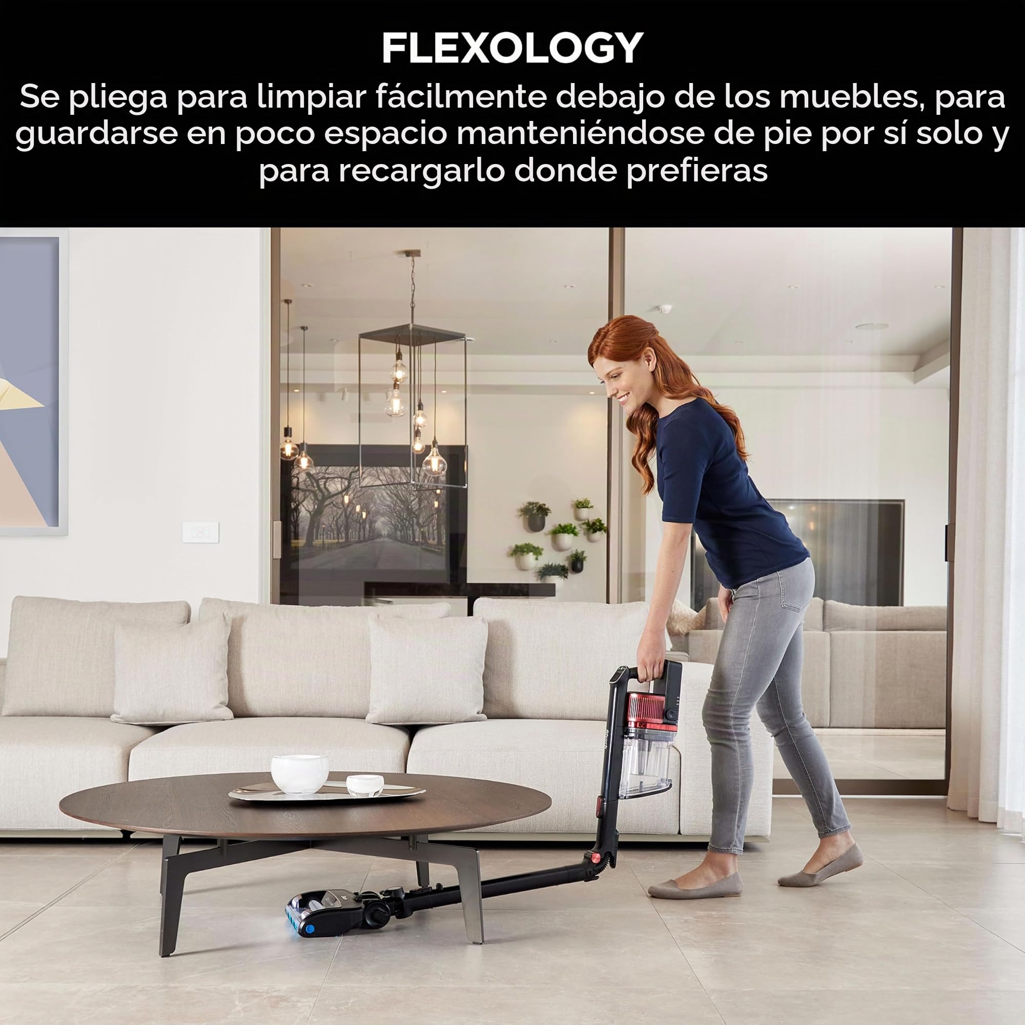 Shark Aspiradora sin cable, 60 min autonomía, Anti Hair Wrap y DuoClean flexible, minicepillo motorizado para pelo de mascota, cepillo multisuperficie, boquilla estrecha 20 cm, negro/rojo IZ300EUT