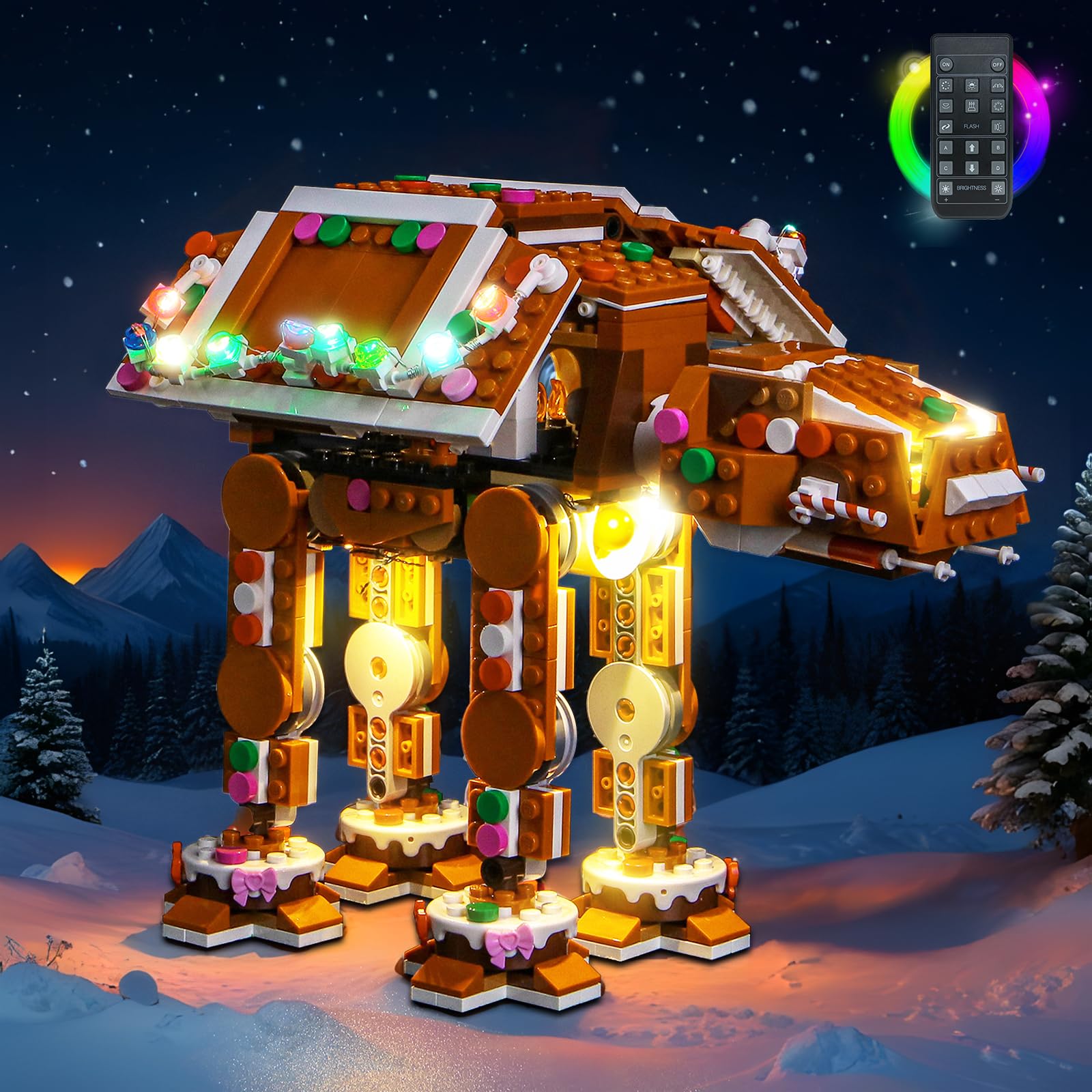 Remote Control Led Light Set Compatible with Lego Gingerbread at-at Walker 40806 (No Model) - Image 4