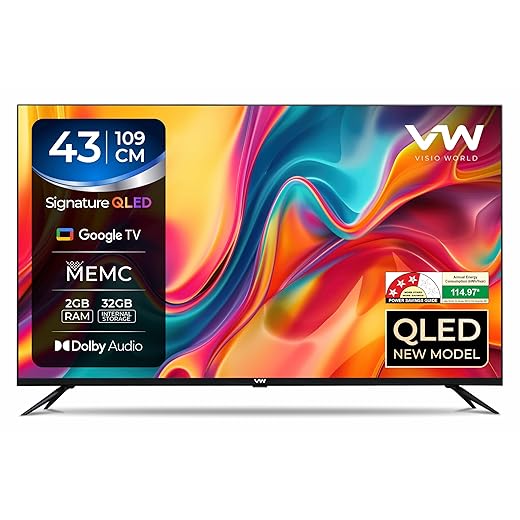 VW 109 cm (43 inches) Pro Series 4K Ultra HD Smart QLED Google TV VW43GQ2