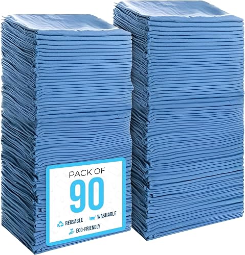 Simpli-Magic Cotton Shop Towels 14x12 Blue 90 Pack, Reusable Low Lint Shop Rags for Garage, Auto & Home Simpli-Magic Cotton Shop Towels 14x12 Blue 90 Pack, Reusable Low Lint Shop Rags for Garage, Auto & Home