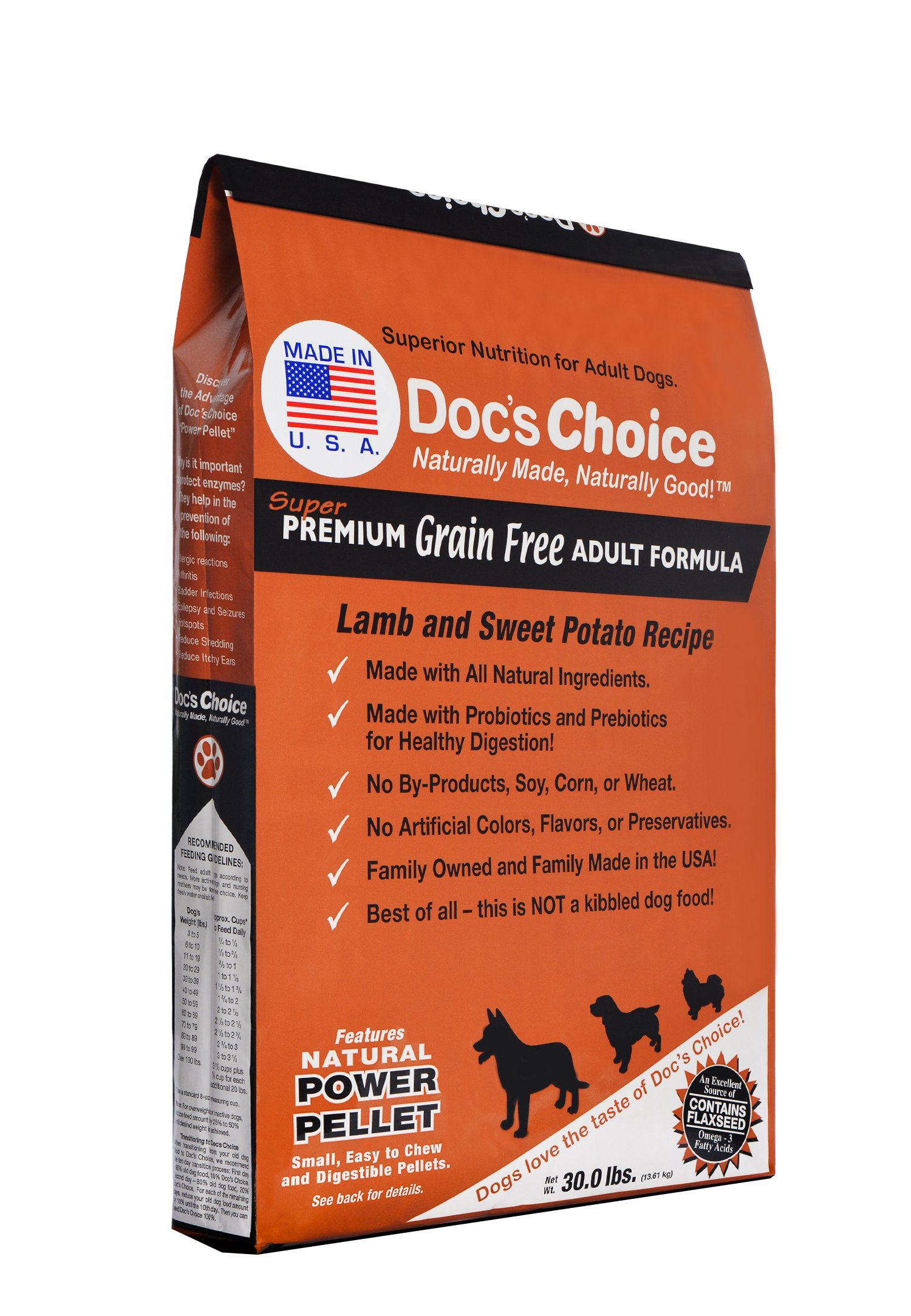 Doc's Choice Grain Free Lamb and Sweet Potato Adult Dry Dog Food - Great for Adults, Seniors and Weight Control, Veterinarian Developed, No Fillers/Artificial Ingredients, Made in The USA