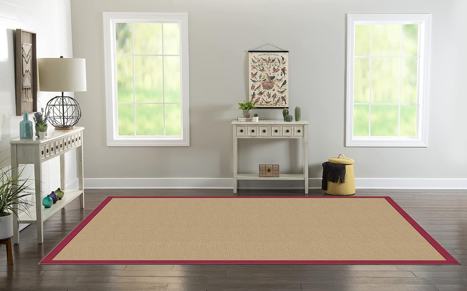 Linon RUG-AT020381 Athena Collection Athena Brown & Red, 8 x 11