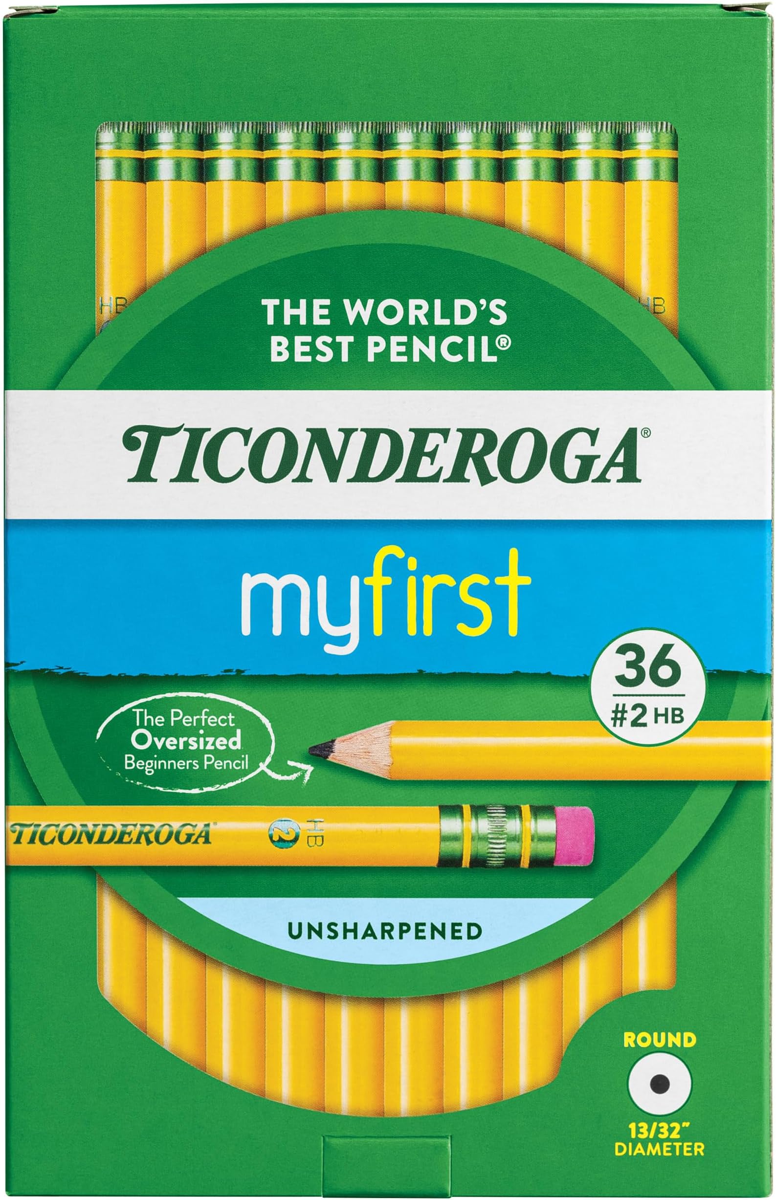 My First Wood-Cased Pencils, 2 HB, Yellow, 36 Count