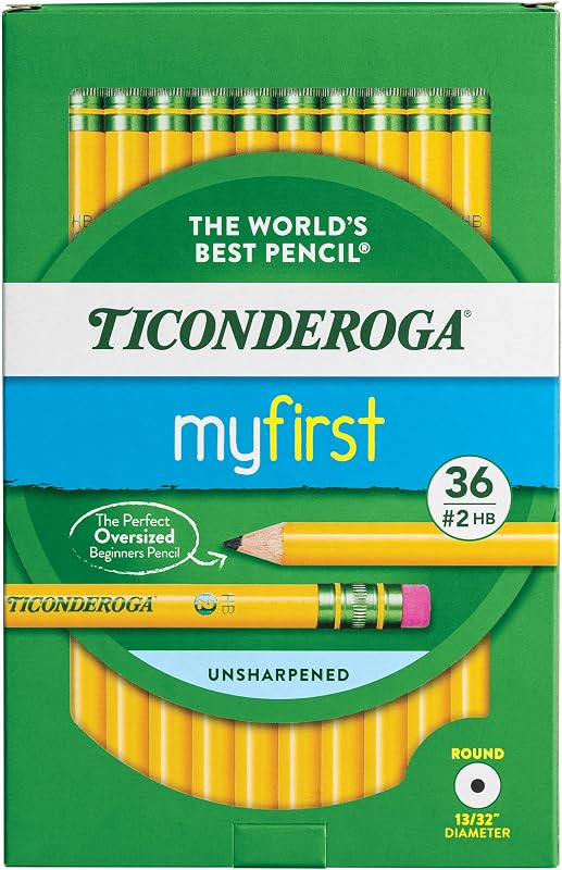 My First Wood-Cased Pencils, #2 HB, Yellow, 36 Count | Ideal for writing, drawing, schoolwork, classrooms and office use