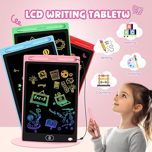 Miniatura 2 de Paquete de 20 tabletas de escritura LCD para niños, tablero de garabatos borrable y reutilizable de 8.5 pulgadas, almohadilla de dibujo ideal para