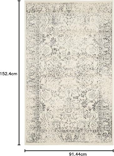 Miniatura 225 de Safavieh colección Adirondack - Alfombra de área, 6 x 9 pies, gris y azul, diseño oriental desgastado, no desprende pelusa, fácil cuidado, ideal