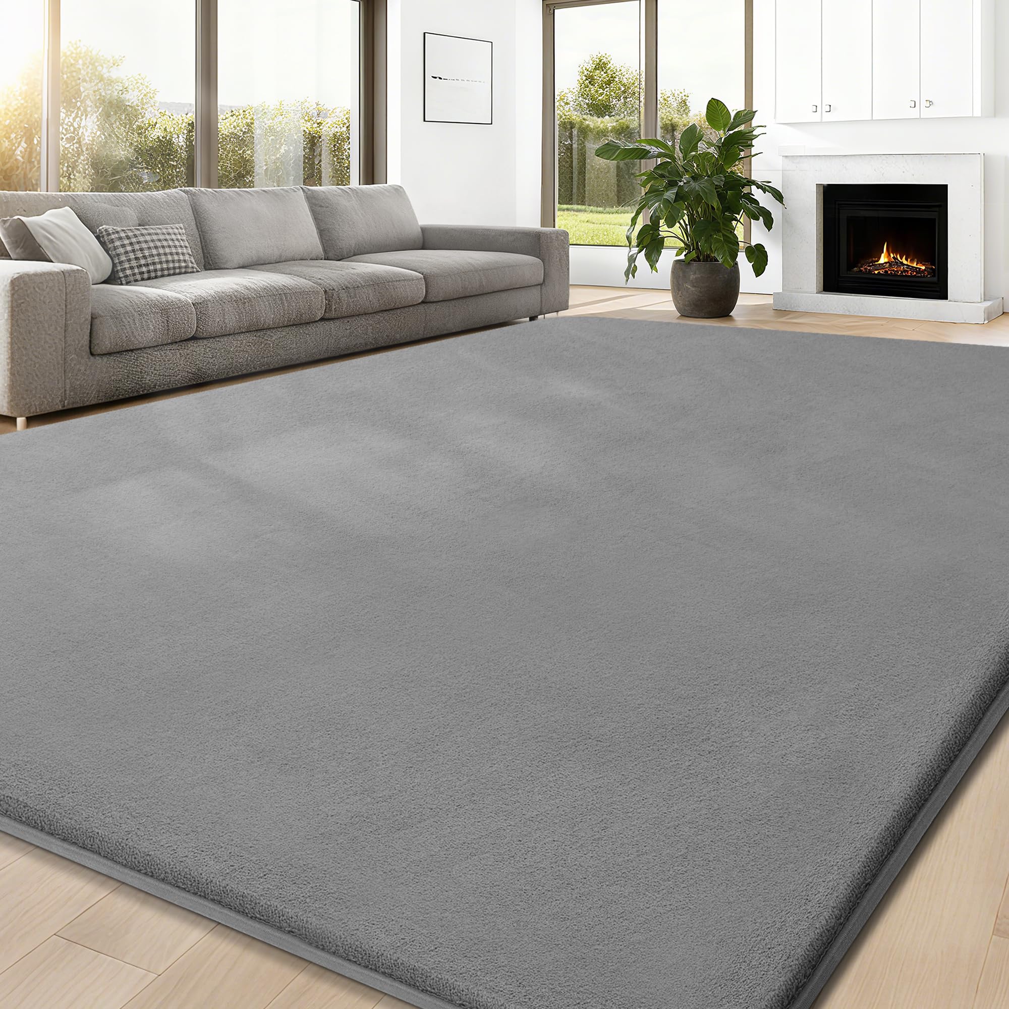 JOJOSEE Carpet Rugs Living Room Large Area Rug, Light Grey, 200 X 300cm